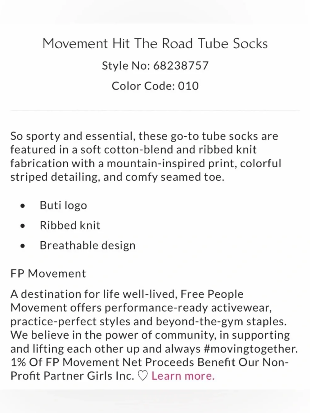 ▪️NWT Free People Movement Hit The Road Tube Socks